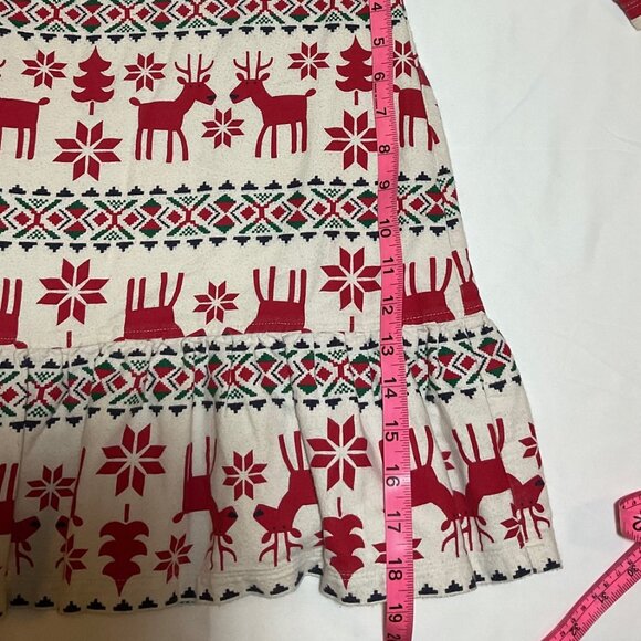 Hanna Andersson Girls Size 5 110cm Reindeer Dear Deer Flannel Nightgown - Picture 7 of 7